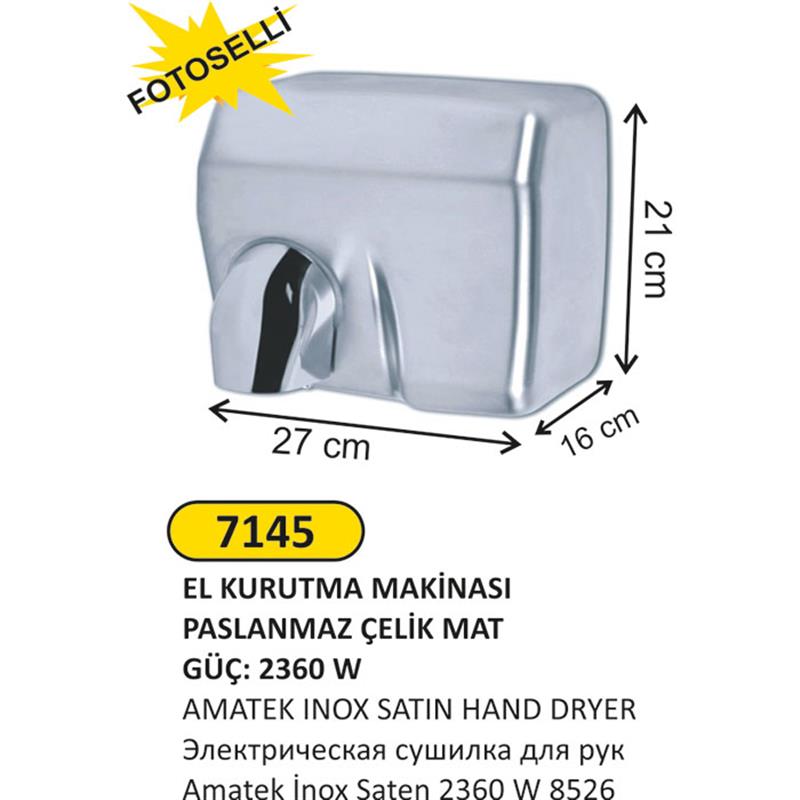 2360W PASLANMAZ ÇELİK EL KURUTMA MAKİNESİ